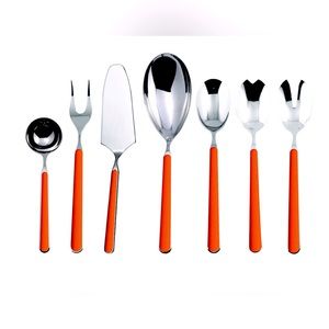 New in Box Mepra 7 Piece Serving Set Fantasia Nuovo Corallo